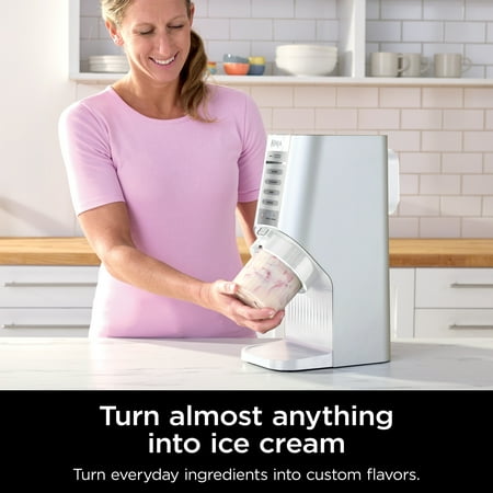 Ninja® CREAMi Breeze Ice Cream Maker and Frozen Treat Maker with 5 One-Touch Programs, White, NC100