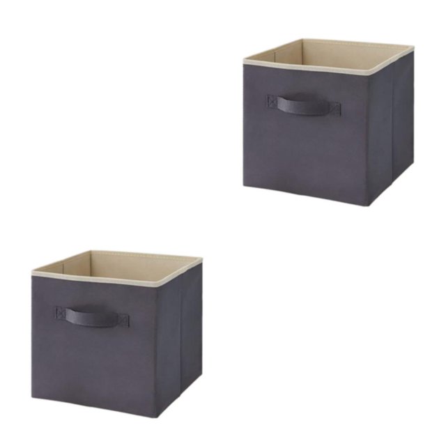 Inteprter Caja de clasificación de juguetes portátil gris para un fácil acceso y organización Caja de almacenamiento de dormitorio Cesta de gris 33*33*33CM 2Conjunto