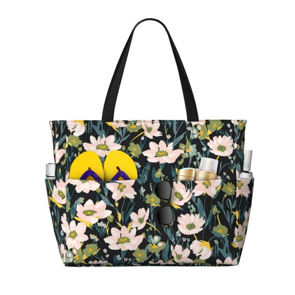 Easygdp Flowers Bolsa de Viaje de Playa de Gran Capacidad, Bolsa Tote Perfecta para la Playa, Escapadas de Fin de Semana y Viajes