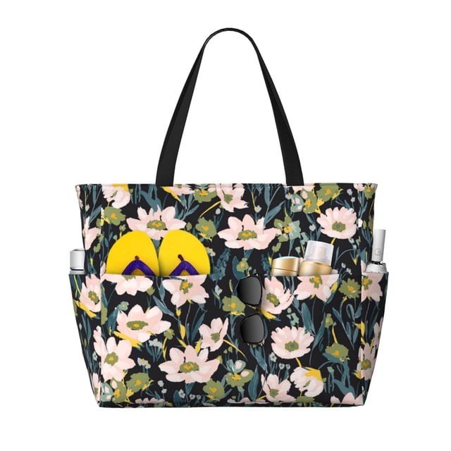 Easygdp Flowers Bolsa de Viaje de Playa de Gran Capacidad, Bolsa Tote Perfecta para la Playa, Escapadas de Fin de Semana y Viajes