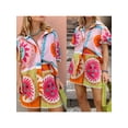 thumbnail image 5 of Aojekbee Women Summer Shorts Outfits Sun Print Short Sleeve Shirts Tops Elastic Waist Shorts 2 Pieces Clothes Set, 5 of 10
