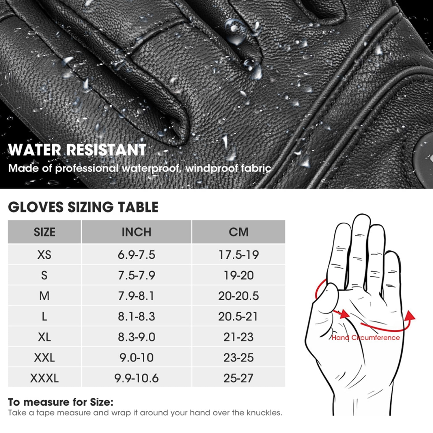 Sun Will Heated Thermal Gloves for Men and Women，2200mAh Rechargeable Battery Ski Mitterns Black XS-3XL