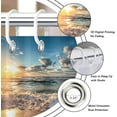 thumbnail image 6 of Beach Shower Curtain, Tropical Sea Beach Ocean Waves Sunrise Coastal Seaside Scene Bathroom Curtain Waterproof Fabric Machine Washable with Hooks,72" Wx84 L, 6 of 6