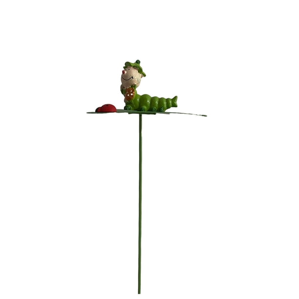 Injueey Molino de viento en miniatura: estaca de jardín colorida, la inserción de tarjeta de metal DIY garantiza durabilidad, selección de Decoración del hogar Oruga