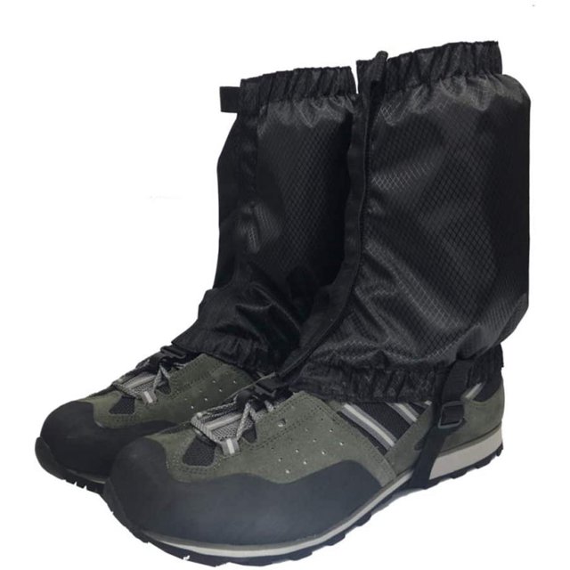 Polainas para piernas, impermeables, antidesgarros, para exteriores, senderismo, caminatas, escalada, caza, nieve, polainas para piernas (negras)