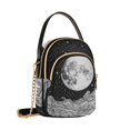 thumbnail image 7 of FORMRS Crossbody Bag for Women Quilted Travel Shoulder Cell Phone Purse with Chain Strap Handbag, Black Moon, 7 of 7