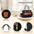 thumbnail image 5 of Holuxer Large Lunch Bag for Women 14L Insulated Lunch Box for Work, Freezable Leakproof Cooler Tote Bags with Shoulder Strap, 1 Count (Black Brown), 5 of 8