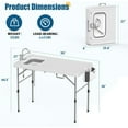 thumbnail image 2 of Fish Cleaning Table with Foldable Sink, Portable Camping Table with Faucet Drainage Hose & Sprayer, Outdoor Fish Fillet Cleaning Station for Camping, Patio, Kitchen, RV & Beach, 2 of 7
