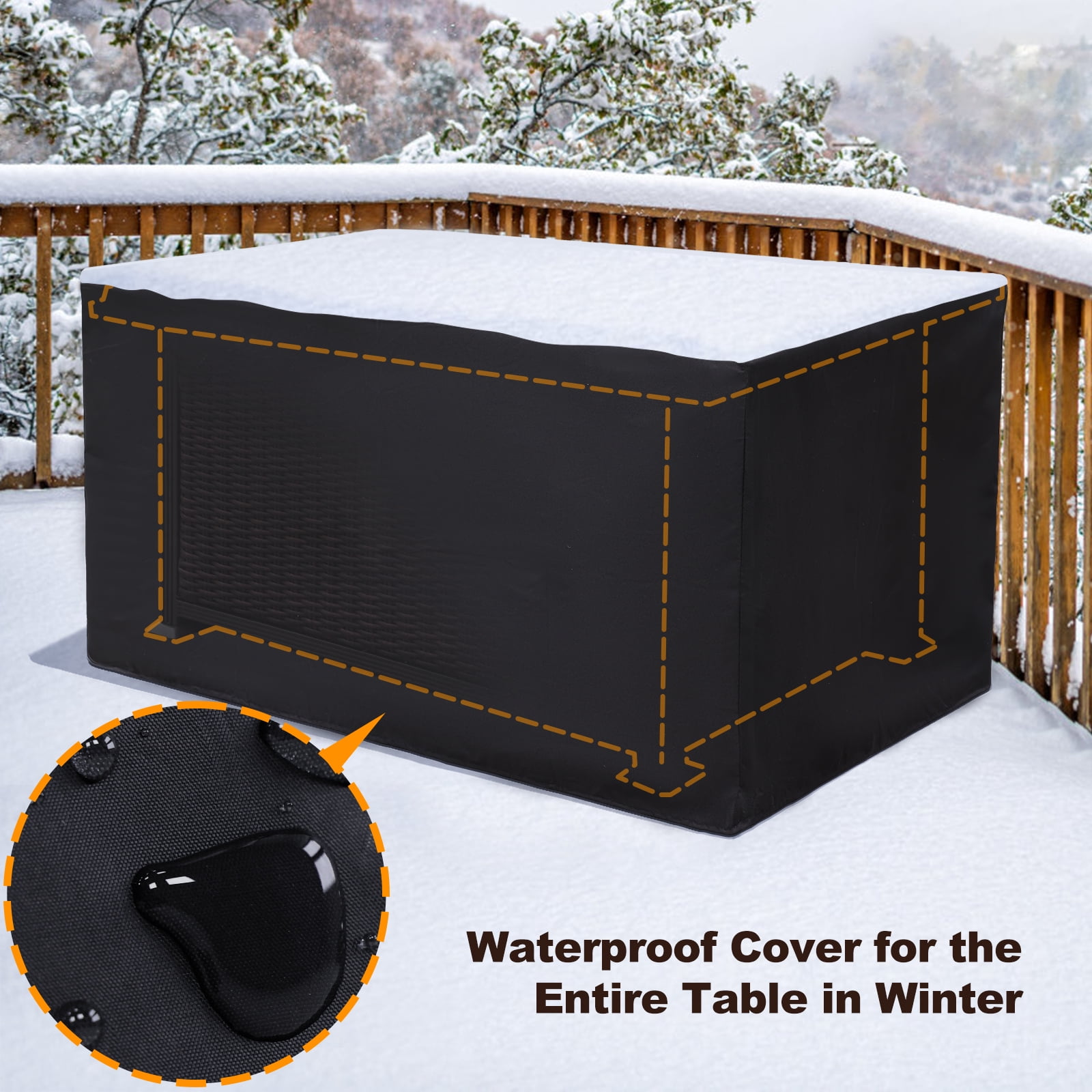 NOBLEMOOD 50000 BTU 48 inch Wicker Outdoor Propane Fire Pit Table with Dustproof Cover and Blue Glass Beads for Outside Backyard Garden