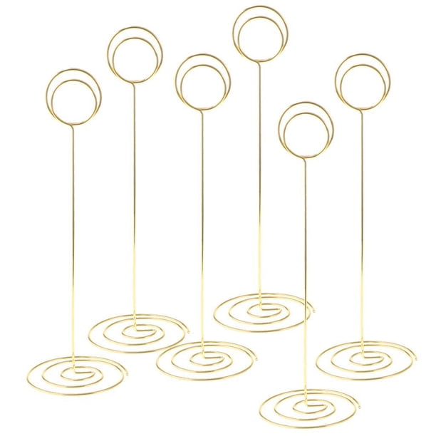 Inteprter 6 uds., 22cm de alto, tarjetas de números de mesa, portafotos, Clips de menú de papel, dorado Kits de decoración para fiestas Oro