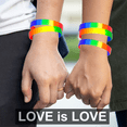 thumbnail image 3 of 100 Pcs Wristband Bulk Silicone Rainbow Wristband Pride Bracelet Gifts Pride Accessories Decorations Supplies, 3 of 7