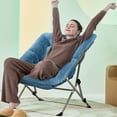 thumbnail image 3 of ARKANTOS Saucer Chair,Soft Faux Fur Oversized Folding Accent Chair for Adults,Blue, 3 of 9