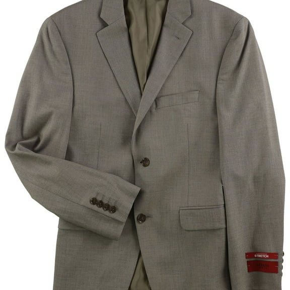 Alfani Mens Sharkskin Two Button Blazer Jacket, Brown, 38 Short