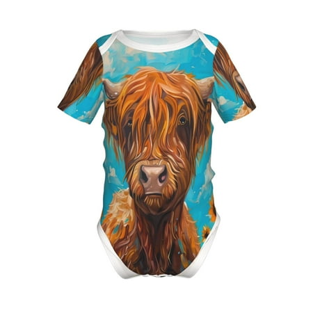 

Junzan Cute Cow Sunflowers Art Print Short-Sleeve Baby Climbing Clothes Bodysuits for Infant One-Piece for Baby Boys & Girls Baby Clothes Baby Romper with Snap Closure-18 Months