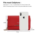 thumbnail image 5 of Spencer Womens Wallet Purse Small Crossbody Shoulder Bag Leather Cellphone Bag Ladies Clutch Handbag with Removable Strap, Red, 5 of 9