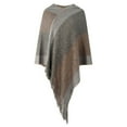 thumbnail image 1 of Qarigey Poncho de invierno para mujer, Jersey de punto a rayas con capucha, chal, fiesta, viaje, fiesta en la playa, accesorios para fotos, bufanda para Abrigos y chamarras Caqui Qarigey  AP013309-05, 1 of 6