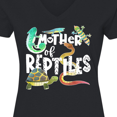 thumbnail image 4 of Inktastic Mother of Reptiles Cute Turtle, Lizards, Snake Women's V-Neck T-Shirt, 4 of 5