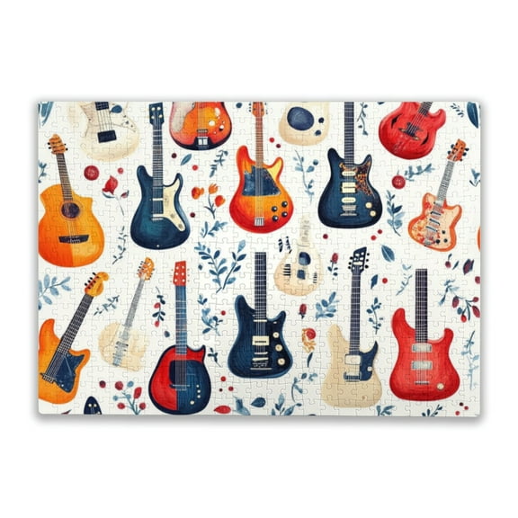 500 Pieces Jigsaw Puzzle For Adults And Teens Guitar Pattern Family Fun And Casual Beginner Puzzles Educational