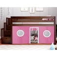 thumbnail image 4 of JACKPOT Solid Wood Low Loft Twin Bed with Stairway and Tent in Cherry/Pink/White, 4 of 6
