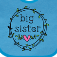 thumbnail image 4 of Inktastic Big Sister Leaves, Circle, Heart Girls Baby Bib, 4 of 4