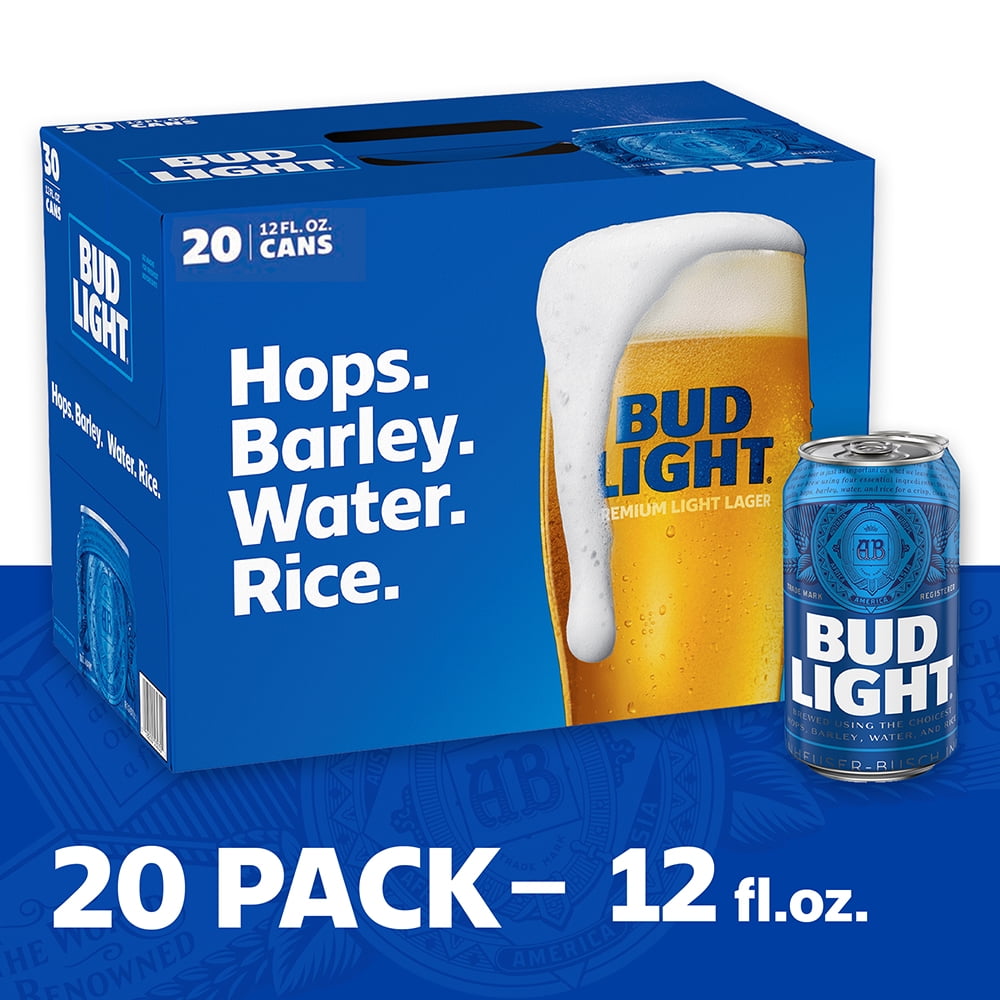 Bud Light Beer, 20 Pack Beer, 12 FL OZ Cans, 4.2 ABV
