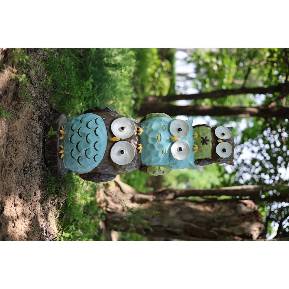 30"H Stacking Owls Garden Statue