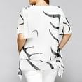thumbnail image 3 of Plus Size Blouse Women Blouse Flared Sleeve Irregular Hem Colorblock Plus Size Top, 3 of 9