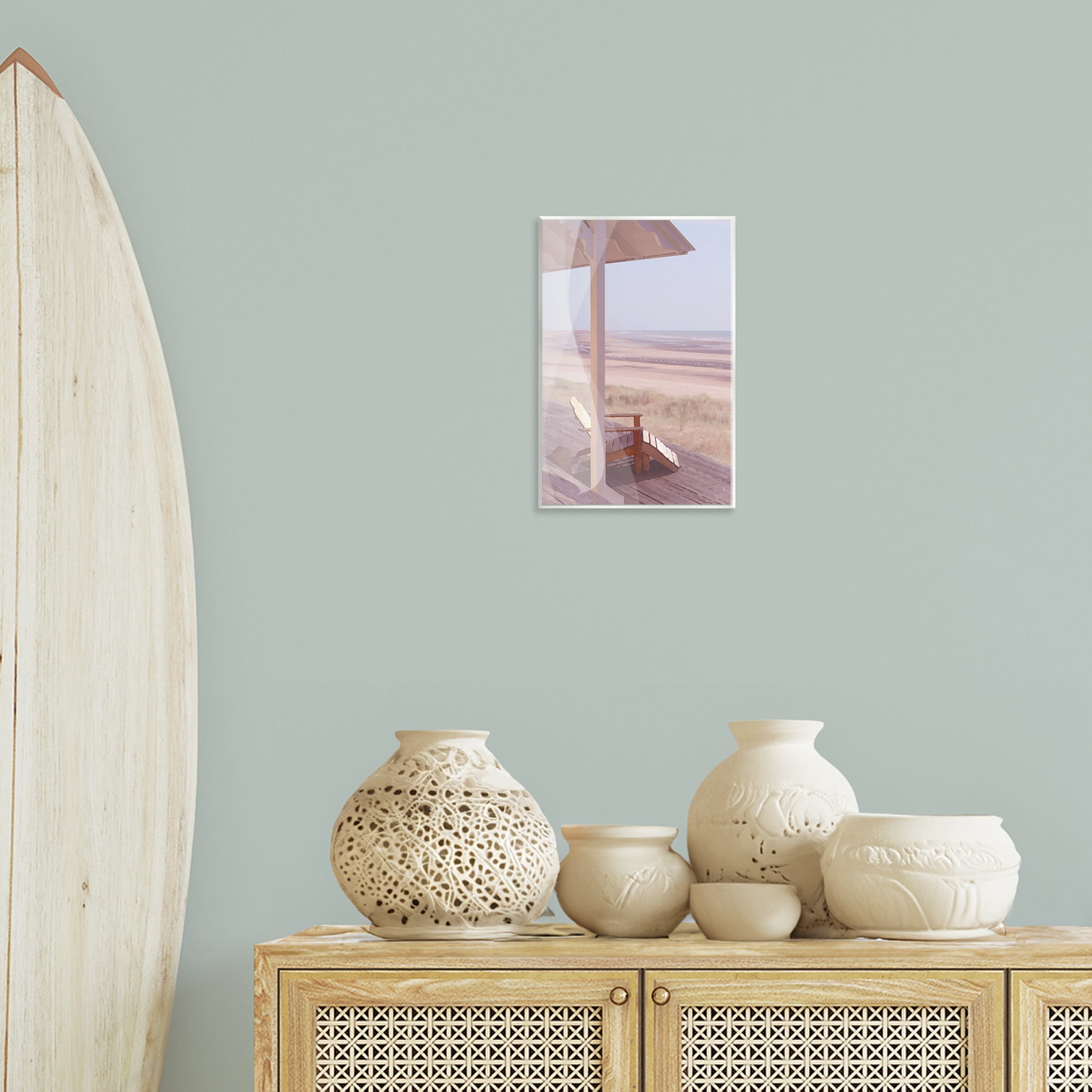Stupell Industries Hamptons Beach House Landscape Painting Unframed Art Print Wall Art, 10 x 15
