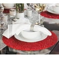 thumbnail image 4 of Sparkles Home  Luminous Round Rhinestone Placemat Charcoal, 4 of 5
