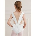 thumbnail image 3 of Aiihoo Girls Rhythmic Gymnastics Leotard Dress Tassel Figure Skating Dress Competition Dancewear White 14, 3 of 7