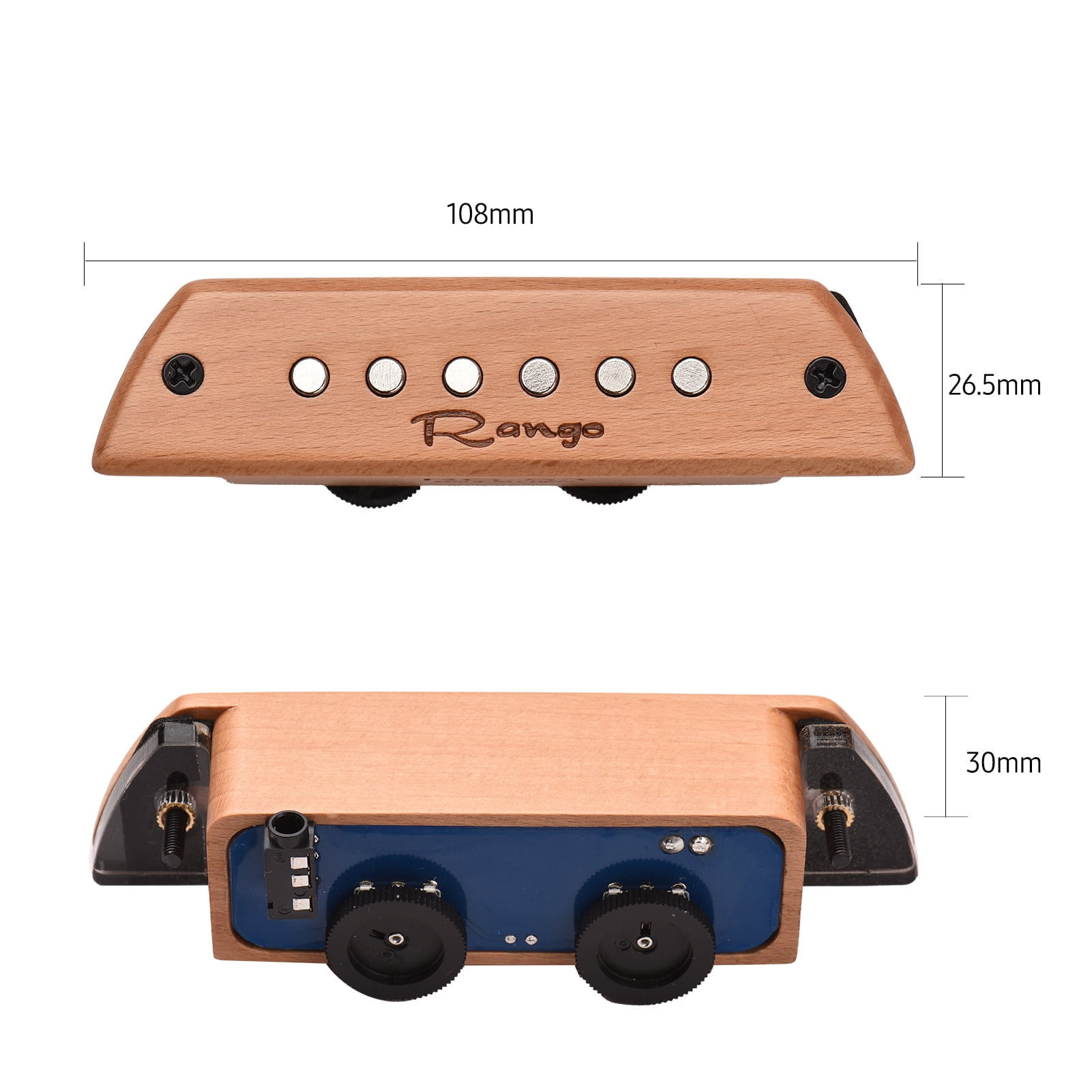 Passive Soundhole Pickup RG-S3 Acoustic Guitar Magnetic Pickup Beech Wood Passive Magnetic Soundhole Pickup No Battery/Drilling Required