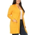 thumbnail image 2 of Women's Plus Size Casual Long Sleeve Loose Fit Solid Side Pockets Open Cardigan, 2 of 5