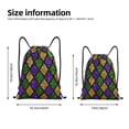 thumbnail image 2 of Fotbe Mardi Gras Shiny Green Purple Bolsa Mochila con Cordón Estampada, Bolsa de Gimnasio Deportiva, Bolsa Cinch, Bolsa con Cordón para Hombres y Mujeres-Small, 2 of 6