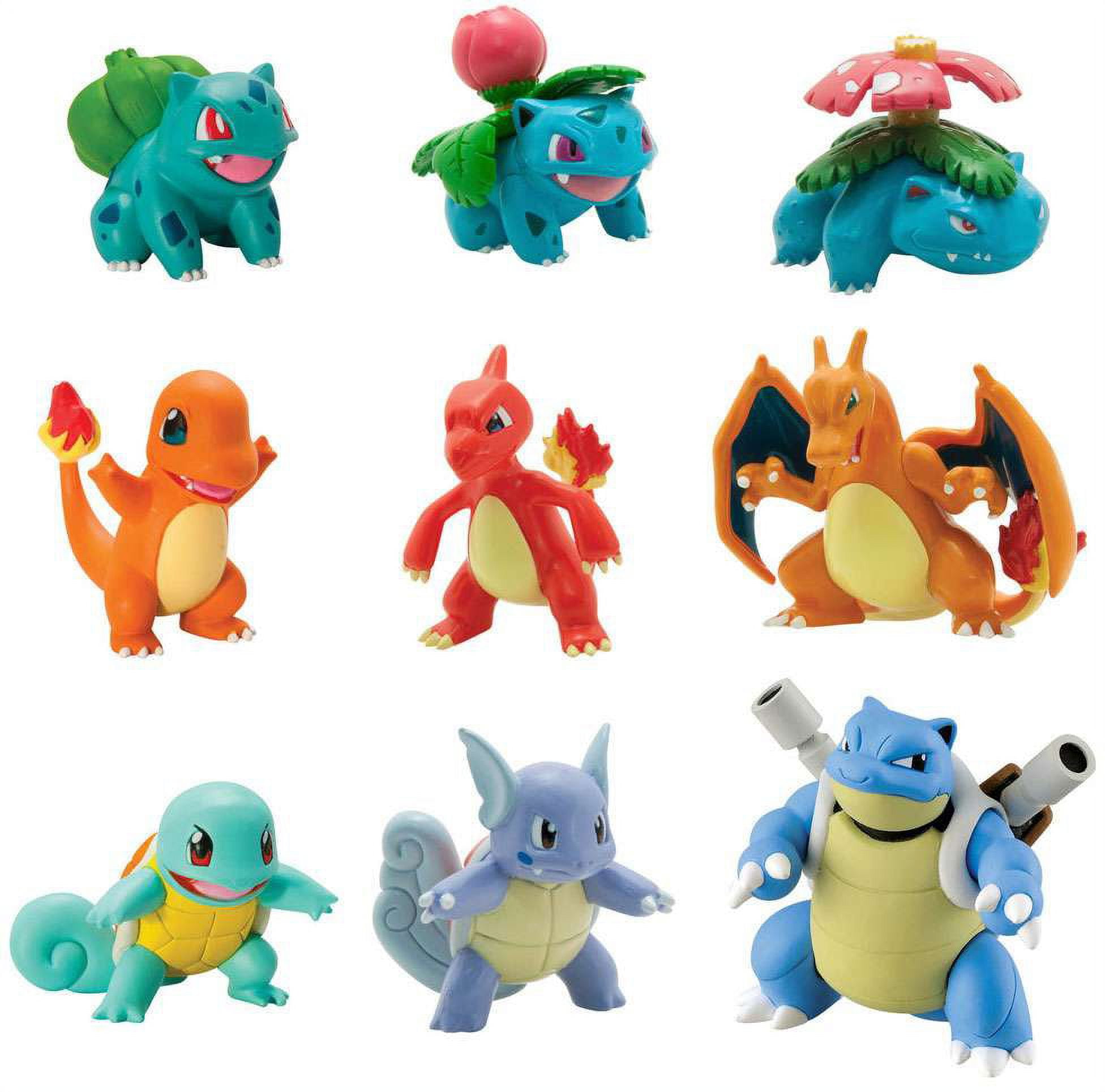 Squirtle, Charmander and Bulbasaur evolutions