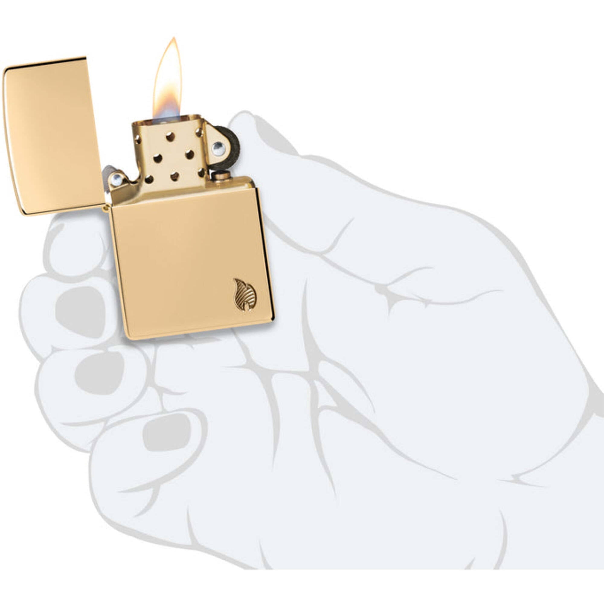 Zippo 46397 Armor High Polish Brass Flame Design Pocket Lighter