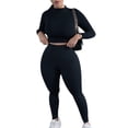 thumbnail image 3 of LilyLLL Womens 2 Piece Tracksuit Set Long Sleeve Crop Top Pants Sport Yoga Outfit, 3 of 4