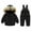 Black, variant on Toddler Girls Boys Snowsuit Snow Pant And Jacket Winter Outfit Sets Kids Hooded Down Jacket Coat and Ski Bib Pants for 1-6 Years
