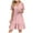 Pink, variant on Qiopertar Summer Casual V-Neck Short Sleeve Mini Dress for Women Solid Color Knee-Length Party Wedding Cocktail Night Out Fashion Dress, Light Blue S