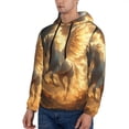 thumbnail image 3 of Picia Golden Winged White Horse Pattern Casual Men's Hoodie - Lightweight Hooded Sweatshirt with Kangaroo Pocket, Comfortable Pullover for Everyday, Travel-Small, 3 of 7