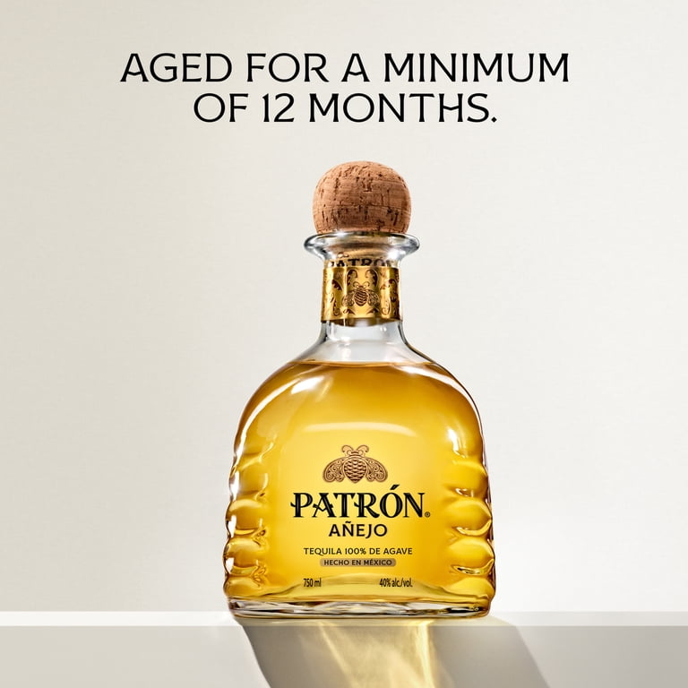 PATRÓN, Anejo Tequila, 750 mL Bottle, Oak-Aged Complex Spirit