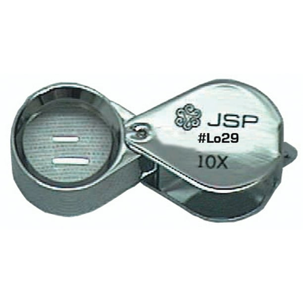 JSP 10X 21mm Jewelers Folding Eye Loupe Magnifier Chromed Glass 2 Pcs