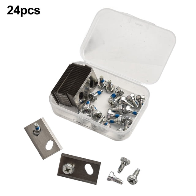 24 Pcs Lames de Robot de Pelouse Lames de Tondeuse de Remplacement en Acier Inoxydable Compatibles avec Robomow RK Pièces de Rechange de Tondeuse Robotique Argent