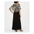thumbnail image 2 of CONNECTED APPAREL Womens Navy Printed Short Sleeve Jewel Neck Maxi Evening Sheath Dress 8, 2 of 4
