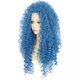 thumbnail image 1 of Peluca larga para cosplay, azul, rizada, sintética, resistente al calor, 65 cm, 1 of 3