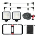 thumbnail image 3 of Graflsoa Andoer Smartphone Video Rig Kit with Adjustable Cage, Dual Mini LED Lights, and Shockproof Microphone Mount for Professional Mobile Filming, 3 of 6