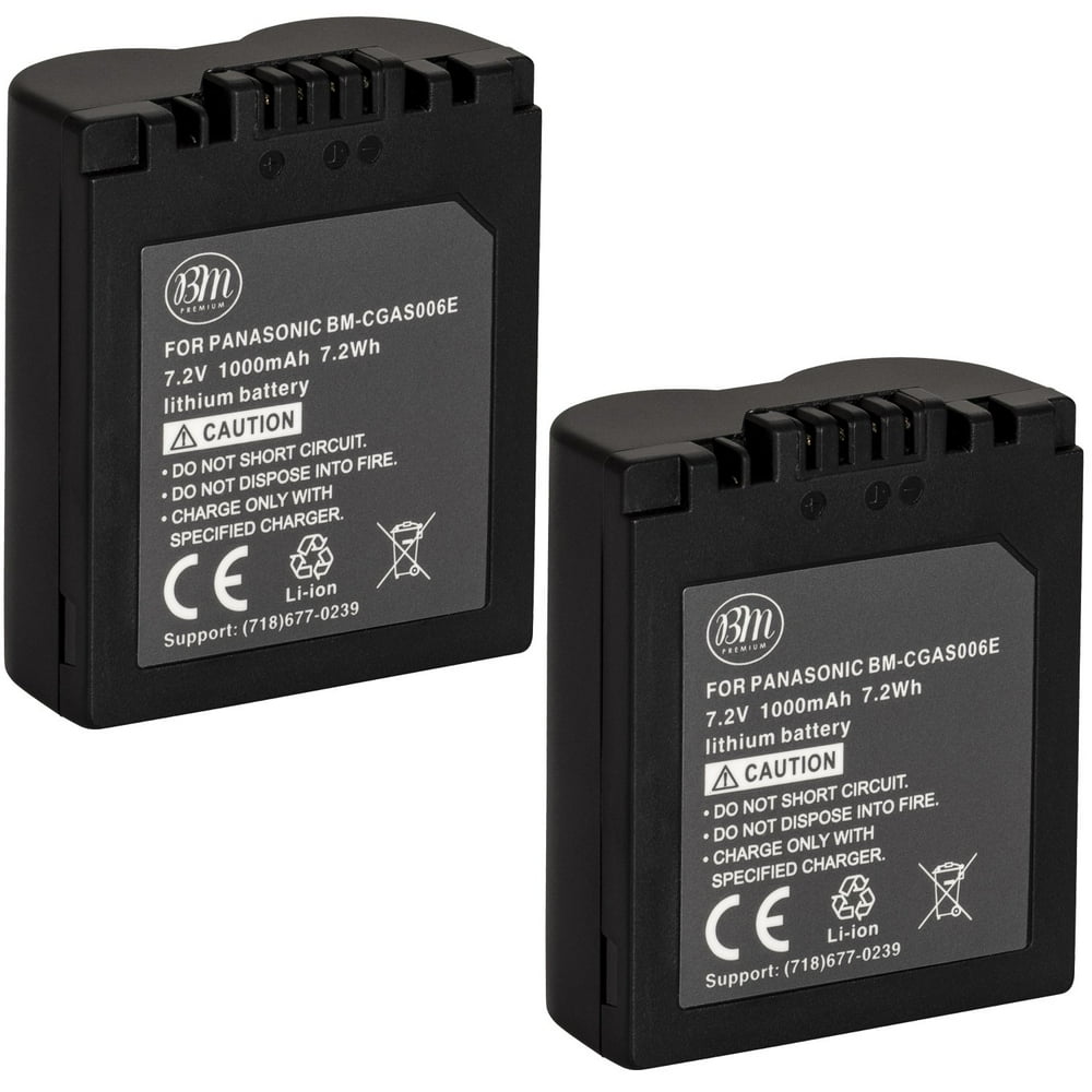 BM Premium 2 Pack of CGAS006 Batteries for Panasonic Lumix DMCFZ7