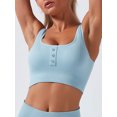 thumbnail image 4 of TFixol Sujetador deportivo para mujer con botones en la parte delantera y cuello en U extraíble acolchado transpirable, 4 of 8