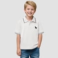 thumbnail image 2 of Kogui Kids Polo Shirts Boys Uniform Short Sleeve Pique Polo Shirts Button Closure Breathable Stretch Casual Wear Cute Summer Clothes Size 9-10 (White,9-10 Years), 2 of 6