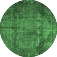 thumbnail image 1 of Ahgly Company Indoor Round Persian Emerald Green Traditional Area Rugs, 7' Round, 1 of 4