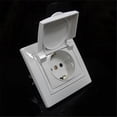 thumbnail image 3 of Base de empotrar IP44 blanca para exterior e interior, con junta de estanqueidad, tapa abatible, base con contacto de protección reforzado Rojo Verde, 3 of 5